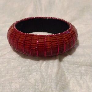 Gorgeous vintage cherry red jeweled bangle